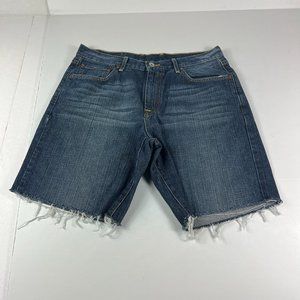 Lucky Brand Jean Shorts Men 33* Straight Blue Cut Off Cotton Denim Jorts Tag 34